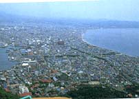 湯の川温泉の風景